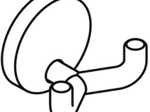 Hewi Doppelhaken SERIE 477 43,5mm tief, Rosette d= 50mm senfgelb