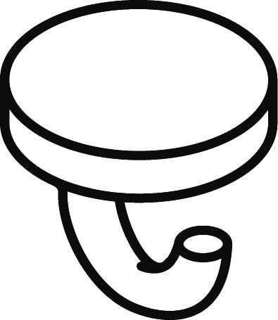 Hewi Haken SERIE 477 40mm, Rosette d= 40mm koralle