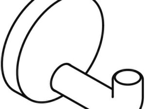 Hewi Wandhaken SERIE 477 65mm tief, Rosette d= 60mm umbra