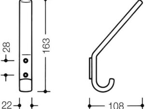 Hewi Garderobenhaken SERIE 477 163mm hoch senfgelb