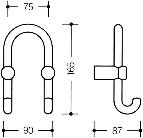Hewi Garderobendoppelhaken SERIE 801 Haken nach vorn lichtgrau