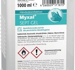 Handdesinfektionsgel MYXAL® SEPT GEL 1l parfüm-/farbstofffrei 1000ml Hartflasche
