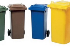 Müllgroßbehälter 80l HDPE rot fahrbar,n.EN 840 SULO