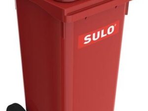 Müllgroßbehälter 120l HDPE rot fahrbar,n.EN 840 SULO