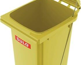 Müllgroßbehälter 120l HDPE gelb fahrbar,m.Fußpedal SULO
