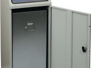 Wertstoffsammler 70l H1000xB400xT380mm lichtgrau verz. Einsatz,Trethebel STUMPF