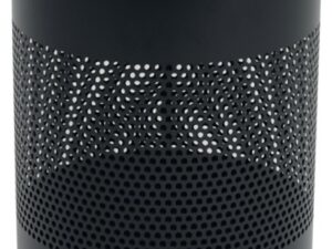 Papierkorb 15l H315xØ260mm m.Lochraster Metall epoxidharz.schwarz DURABLE