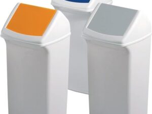 Wertstoffsammler 40l H747xB320xT366mm weiß gelb m.Deckel DURABLE