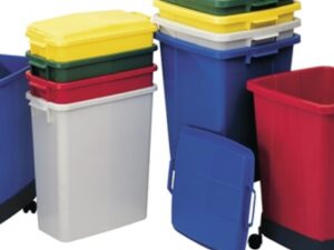 Abfall- u.Wertstoffsammler 90l H600xB485xT510mm PE blau GRAF