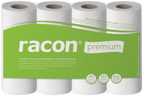 Küchenrolle racon Premium K-2 B220xL250ca.mm weiß 2-lagig,perforiert 4 Rl./PAK