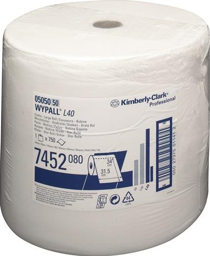 Wischtuch WYPALL L40 7452 L315xB310ca.mm weiß 1-lagig 750 Tü./Rl.WYPALL