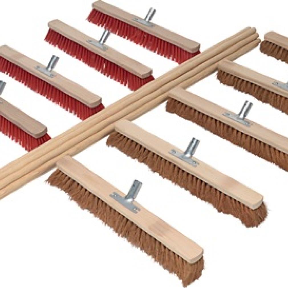 Besenset je 5 Kokos-/Elaston L.600mm m.10 Stielen L.1400mm