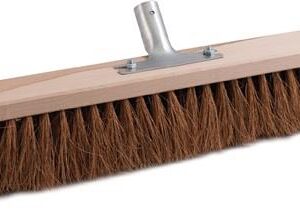 Besen Kokos L.500mm m.Metallstielhalter Flachholz