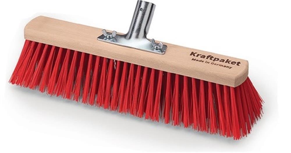 Besen Elaston L.400mm m.Metallstielhalter Flachholz Stielhalter-D.28mm