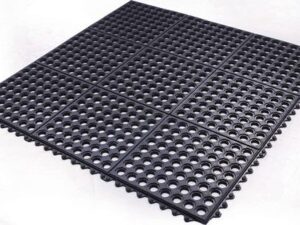 Fußmatte offene Ringe schwarz Gum.L900xB900xS10mm