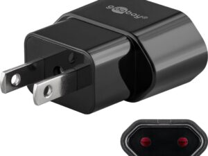 Reiseadapter Eurostecker auf USA/Japan, schwarz- VPE: 1