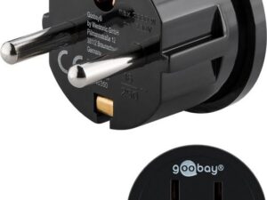 Reiseadapter USA/Japan auf Europa, schwarz- VPE: 1