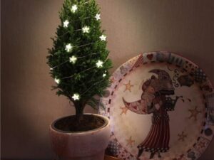 20er LED-Silberdraht-Lichterkette Sterne- VPE: 1