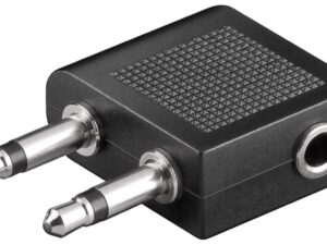 Flugzeug- / Reise-Kopfhörer-Adapter AUX-Klinke 3,5-mm-Buchse, 2xKlinke3,5mmStecker(2-Pin,mono)- VPE: 10