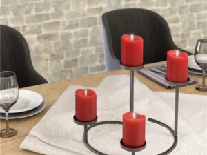 4er-Set LED-Echtwachskerzen, rot- VPE: 1