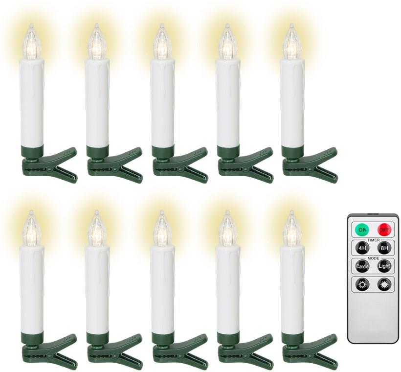 10 kabellose LED-Weihnachtsbaumkerzen- VPE: 1