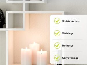 3er-Set LED-Echtwachskerzen, weiß- VPE: 1