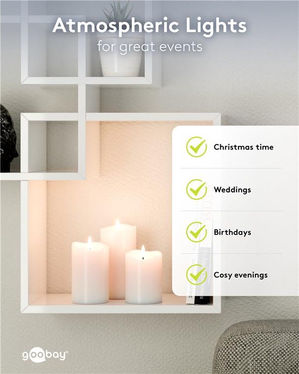 3er-Set LED-Echtwachskerzen, weiß- VPE: 1