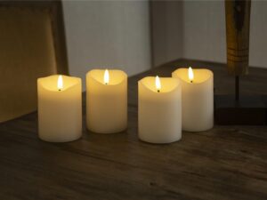 4er-Set LED-Echtwachskerzen, weiß- VPE: 1