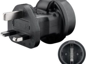 Reiseadapter Europa auf UK, schwarz- VPE: 1