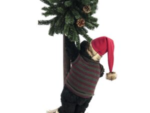 EUROPALMS Weihnachtsbär, mit Tanne, 105cm