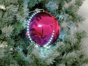 EUROPALMS LED Snowball 8cm, rosa 5x