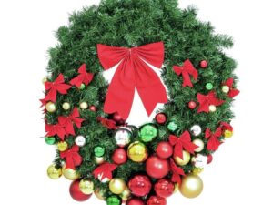 EUROPALMS Premium-Tannenkranz, dekoriert, 90cm