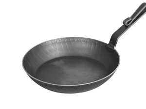 TURK Servierpfanne schmiedeeisern Ø24cm mit gebogenem Stiel und hohem Rand schwarz