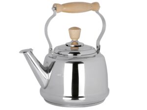 cilio tisch-accessoires Wasserkessel Tradition Edelstahl/Holz 1,7 Liter