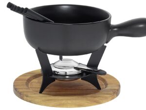 kela Käsefondue-Set Country Gusseisen/Holz 21cm Ø22cm schwarz/Holz 10tlg