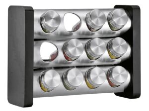 KÜCHENPROFI Gewürzständer mit 12 Gläsern schwarz rechteckig