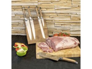 HAWS Messerset mit Magnetblock 'Laguiole' 5-teilig Brotmesser: 19 cm, Kochmesser: 19 cm, Schneidemesser: 19 cm, Santokumesser: 19 cm, Kräutermesser: 8 cm, Magnetblock