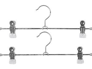 MAWA Klemm-Hosenbügel Clip Metall mit 2 Clips 35cm silber 2er Pack