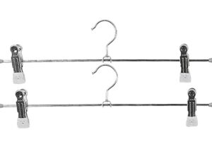 MAWA Klemm-Hosenbügel Superclip Metall mit 2 Clips 40cm silber 2er Pack