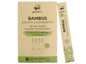 PANDOO Kinder-Zahnbürsten 4er Pack 4 Zahnbürsten