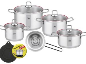 ELO Topfset 'Excellent' 6-teilig Inhalt: 1 x Bratentopf Ø 20 cm, je 1 x Fleischtopf Ø 16, 20 und 24 cm, 1x Stielkasserolle Ø 16 cm, Gratis Magnetuntersetzer