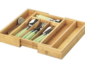 ZELLER PRESENT Besteckkasten Bamboo ausziehbar 5 - Fächer 28,5-40x33x5cm natur