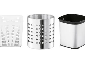 ZELLER PRESENT Besteckkorb Edelstahl 13cm Ø12cm silber