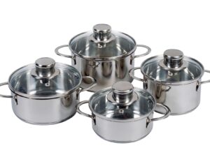 KARL KRÜGER Restetopf Saturn mit Glasdeckel Edelstahl sortiert