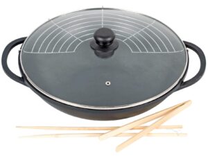 KARL KRÜGER Wok Leipzig Ø36cm Aluguss mit Glasdeckel und Zubehör