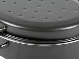 KARL KRÜGER Gänsebräter oval 7,5 l Ø38cm emailliert schwarz matt