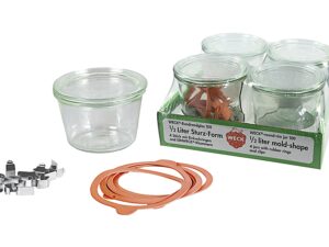 WECK Tray Sturzgläser eingeschweißt 4er Set 4er Tray | Klammern | Ringe