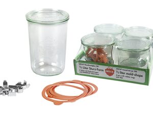 WECK Tray Sturzgläser eingeschweißt 4er Set 4er Tray | Klammern | Ringe