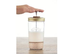 KILNER Nussmilch Herstellungs-Set 2-teilig 2 Gläser, 1 Spritzschutz, 1 Filterkolben, 1 Silikonauslauf, 1 Edelstahldeckel