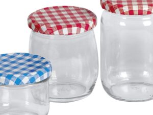 EMSY Schraubdeckelglas mit 82mm TO-Deckel kariert 420 ml 6er Pack